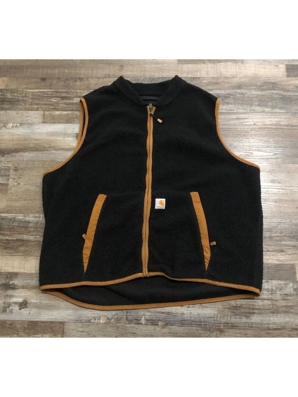 Carhartt Sherpa Fleece Vest Mens 2XL Relaxed Full Zip Pockets Black